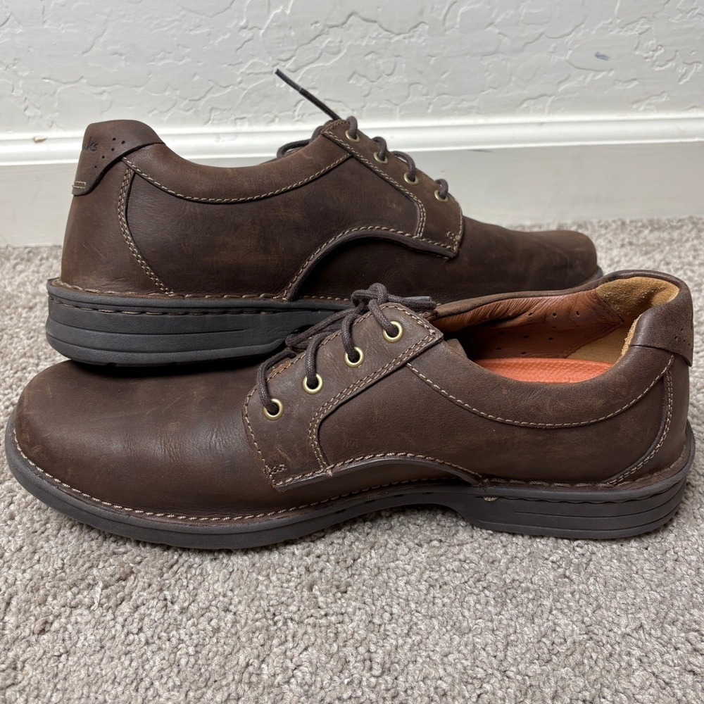 Clarks 1825 Mens Tilden Walk Brown Leather Plain Toe Derby Shoes 12 M 26110823